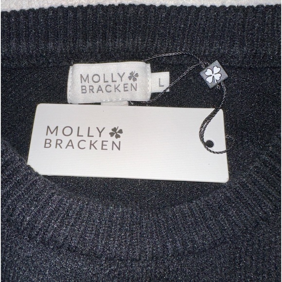 Molly Bracken Women’s Round Neck Tuxedo Sequin Sweater - Picture 6 of 6